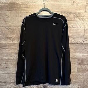 Nike Pro Combat Hyperwarm Lite Long Sleeve Compression Shirt Black